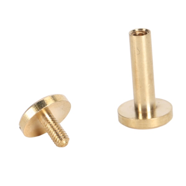 50 Set Bindande Nitar Runda Platt Huvud Mässing Spårskruv Nitar för Bälten Väskor Plånböcker Skor Jackor Läder Tyg 10x15mm / 0.39x0.59in