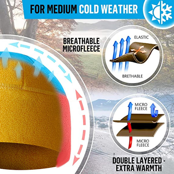 Vinter fleece cykel varm mössa hjälmfoder cykelmössa Yellow