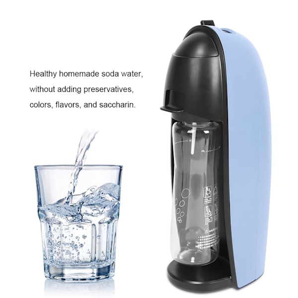 Bärbar bubbelvattenmaskin för hemmagjord kolsyrad dryck Cola-drycktillverkare Blå
