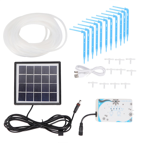 Automatisk Solcellsbevattning Trädgård Bevattningskontroll Timer Kit för Hem (Med Utomhuslåda)