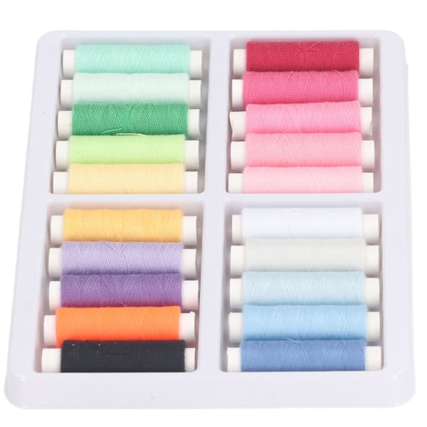 20 Färger Sytrådar Kit 100m Polyester Sytråd Mångsidiga DIY Sytrådsspolar för Att Göra Kläder Hantverk 20 Färger Färgat Set
