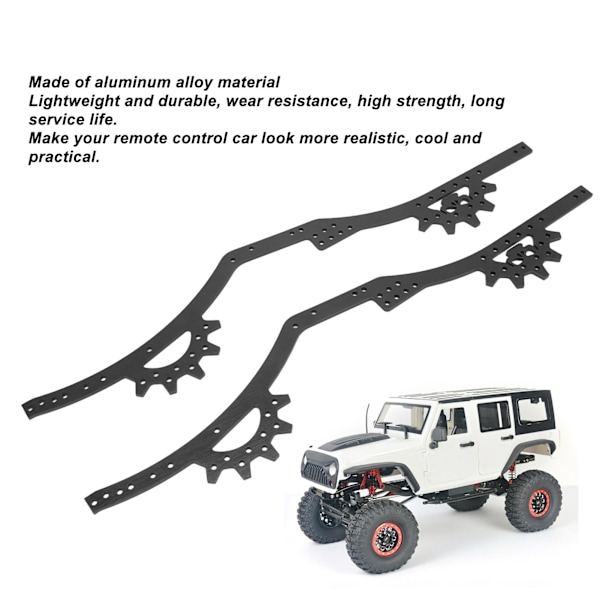 Ett par RC Chassiramper Aluminiumlegering Justerbart Hjulbas RC Chassirampor för Axial SCX10 II 1/10 RC Bil Svart