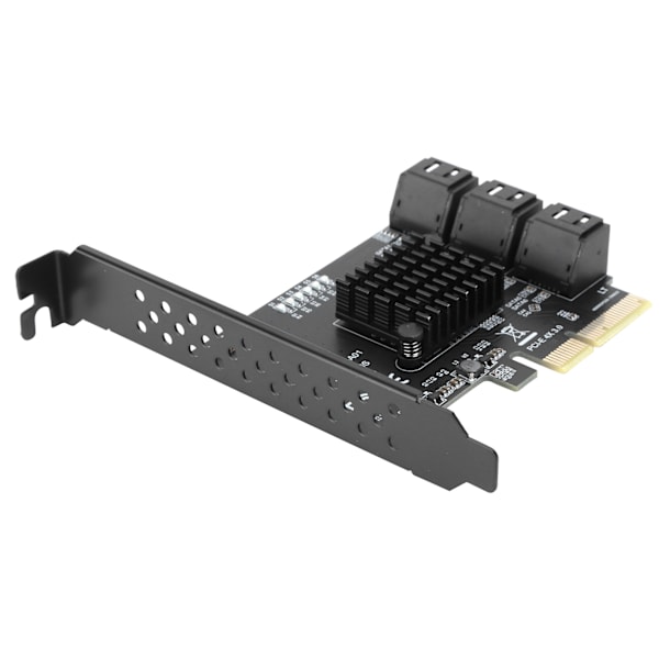 6-Portars Riserkort, PCIe SATA Expansionskort med Höga Hastigheter 6Gbps Stöd, Stöder AHCI-läge och Native Command Queue, SATA 3.0 Controller Hub