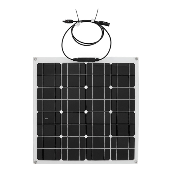 Halvflexibel Solpanel Vattentät Monokristallin Böjbar Portabel Solcellsladdare för Bil Husbil Båt 50W 18V
