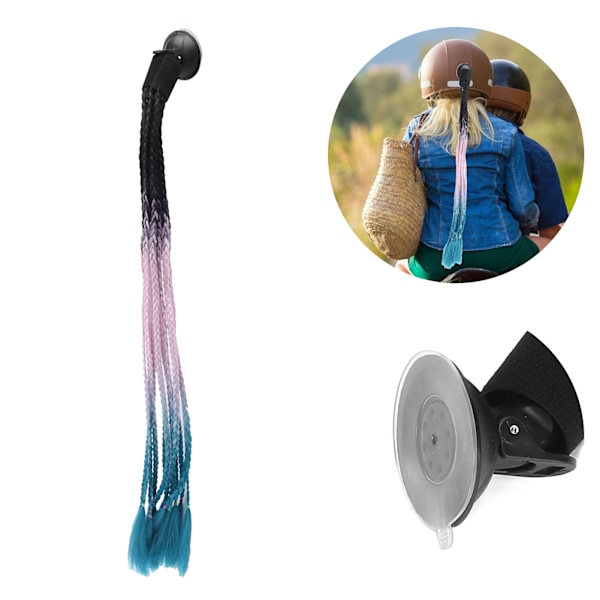 Hjelmfläta Dekoration Motorcykel Trendig Gradient Hjelm Dreadlocks Peruk Svart Rosa Blå Sjö