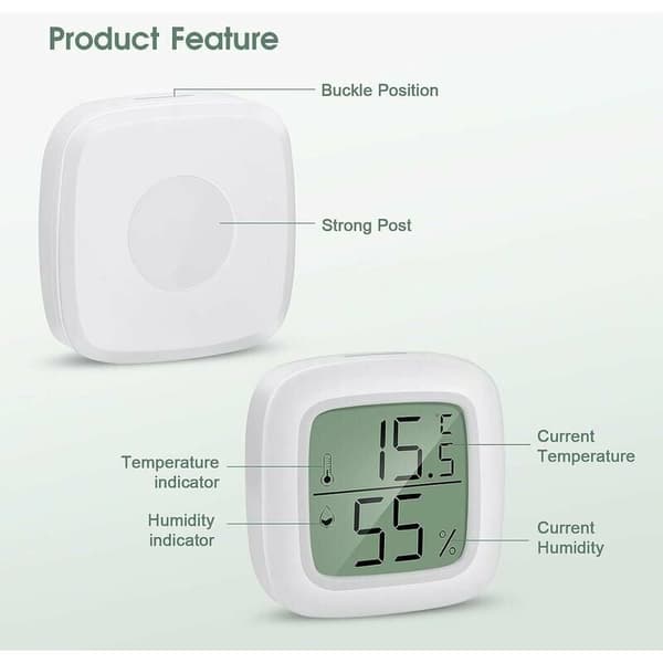 Indendørs Termometer, Hjem Termometer 3 Stykker Mini LCD Bærbart Indendørs Termometer Hygrometer -20 ℃ 60 ℃, 10% 99% RH Egnet til Børn