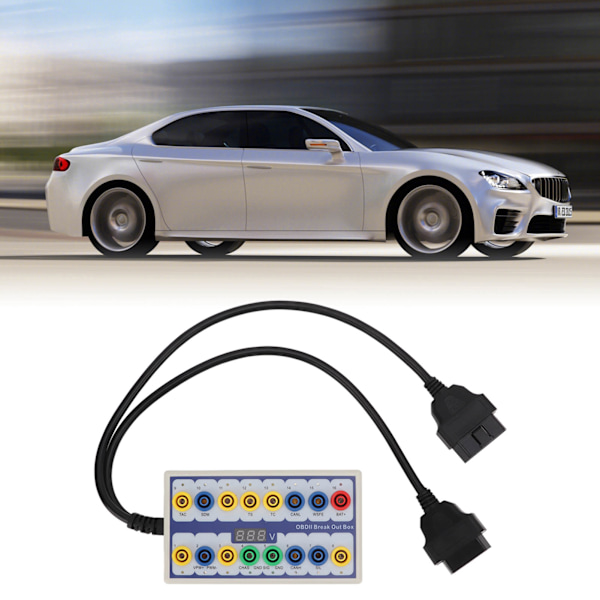 OBDII Breakout Box OBD2 Protokolldetektor med Diagnostisk Kabel Universal til Bil OBD Linjesignaltransmission