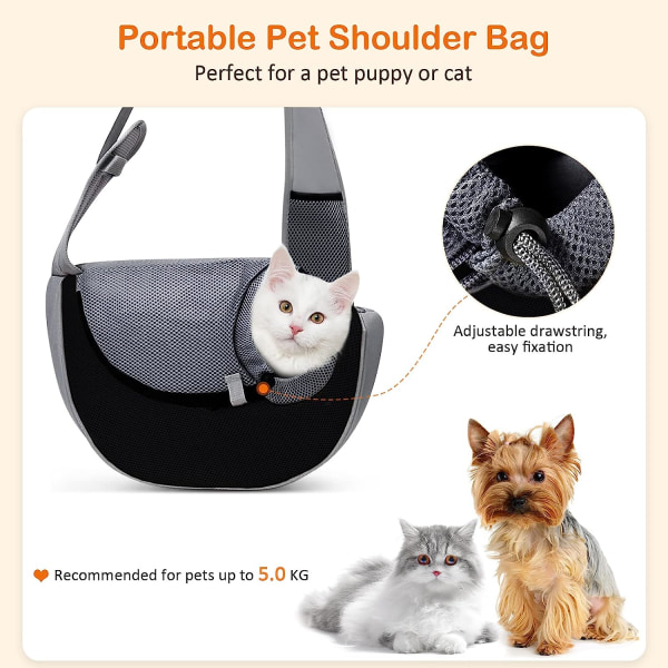 Cat Dog Carrier Bag Portable Pet Bags Pustende skulderveske