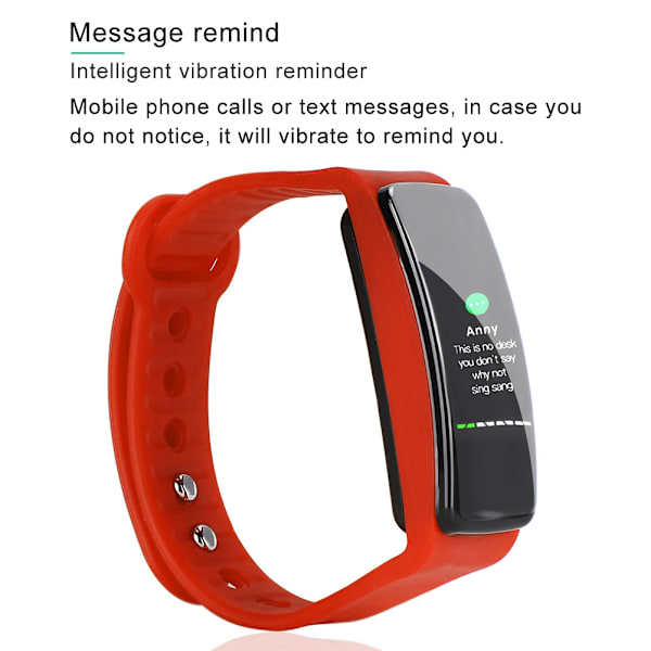 Hjertefrekvens Blodtryksmåler IP67 Vandafvisende Intelligent Ur Smart Armbånd (Orange)