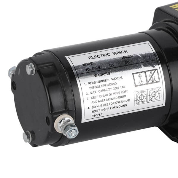 12V Elektrisk Vinsch 2000lbs Lastkapacitet Fjärrkontroll Hög Effektivitet Vinsch för ATV UTV Bil Lastbil Båt