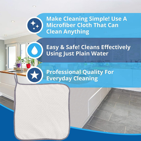 12 stk Premium mikrofiberhåndklær for bilvask, hus-/dyrrengjøring