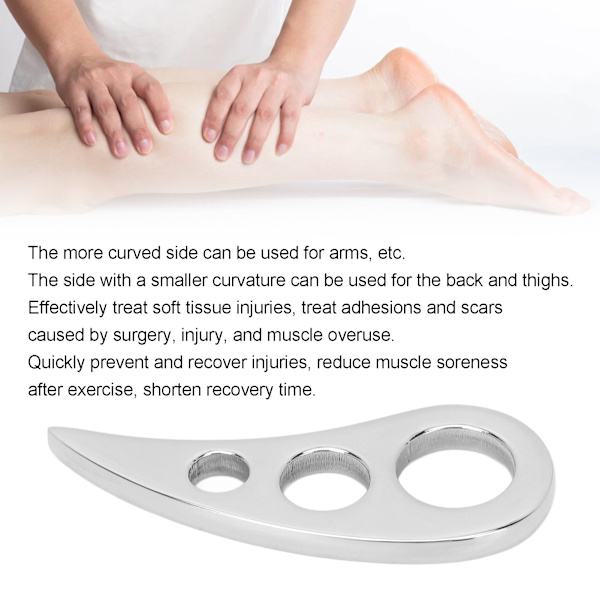 Gua Sha Værktøj Rustfrit Stål Skrabning Massage Muskelafslappende Værktøj 7x3cm til Fod Ankler Ben