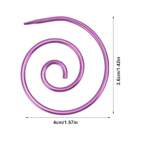 6 st Spiral Kabelsticka Multifunktionell Metall Cirkulär Sticka Kabelsticka Sjalnål för Garn Sömnad Stickning Lila