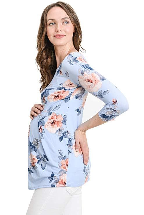 Ventetoppe til kvinder Peplum Bluse med Læg foran til Gravide