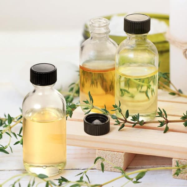 Provflaskor för DIY-juicer och extrakt, klara glasflaskor med lufttäta lock, återanvändbara behållare 60 ml set för eteriska oljor, siraper