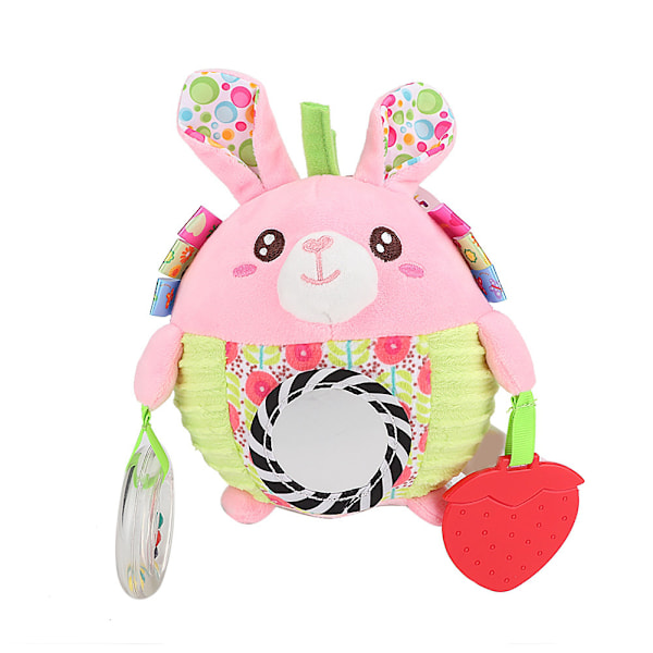 Handfångboll Flerfärgad Rassel Baby Leksak Klocka Lugnande Boll Barnleksaker (Rosa Kanin)