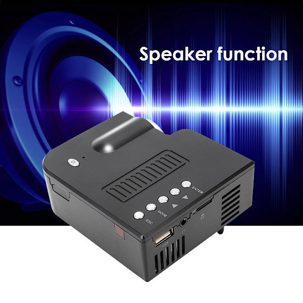 UC28B Mikro LED-projektor 1080P Bærbar husholdningsprosjektor 500 lumen 5V 2AAU-plugg 110~240V