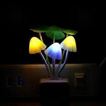Fargerik LED Nattlampe med Sopp og Sensor, Drømmende Atmosfære for Soverommet Ditt