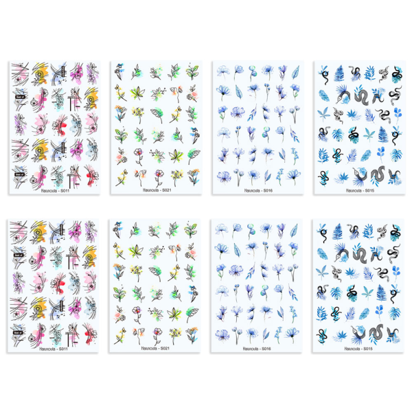 Nail Art Stickers Decals Farverige 8 Sheets Nail Stickers, negle