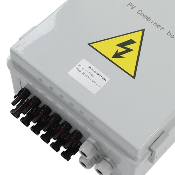 PV Kombinasjonsboks 6 Strenger IP67 Vanntett Solcelle Kombinasjonsboks med 15A Sikring 40KA Overspenningsvern DC1000V