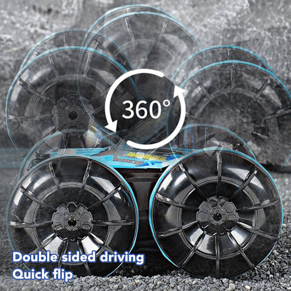 2,4 GHz Amfibio Stunt RC-auto Vedenkestävä Sähköinen Langaton Amfibio Kaukosäädöllä Auto Sininen