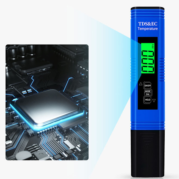 Multifunktionella 4 i 1 Digitala Vattentestkit, Temperaturmätare & Pålitlig Testare för Dricksvatten, Kranvatten, Brunn, Pool, Hydroponik,