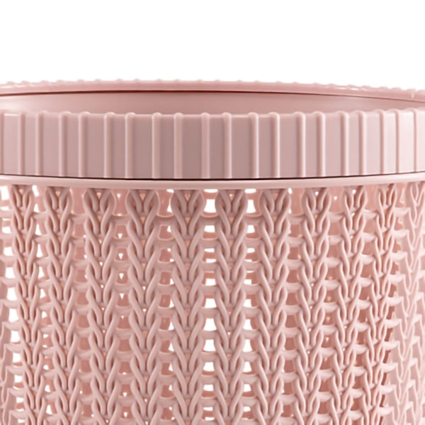 Rund Rosa Papperskorg, Ventilerad Mesh Stilren Design för Enkel Avfallshantering i Olika Utrymmen (Stor)