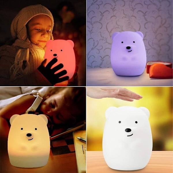 Färgskiftande Lampa för Småbarn, Portabel Handhållen Säker Batteridriven Nattlampa, USB-Laddning Mjukt Ljus vid Läggdags med Fjärrkontroll