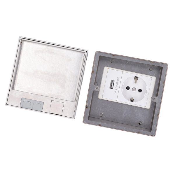 Uppoasennettava piilotettu pistorasia USB-portilla IP40 Kotitalous Palonestosuojaus 250V EU-pistokkeelle