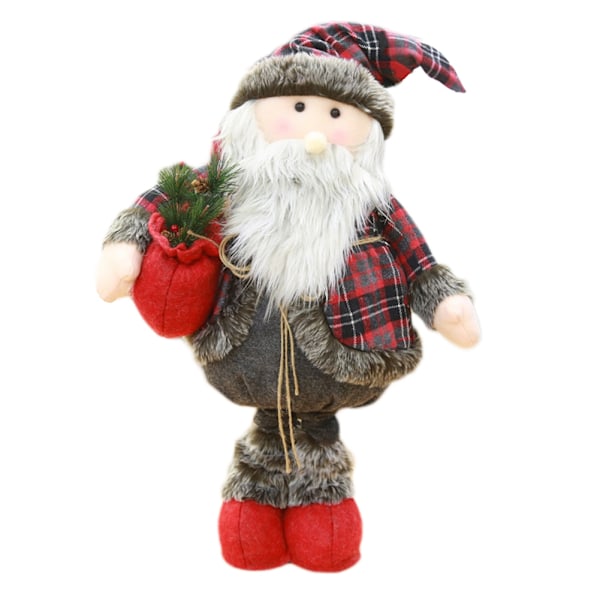 Julgransprydnad med rutiga stående dockor, utdragbar, leksak för barn till juldekoration (#3)
