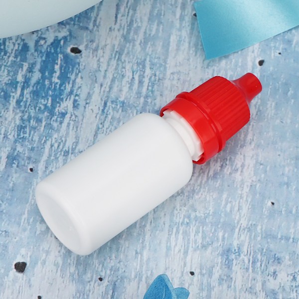 50 stk 10 ml Plast Tomme Klemflasker Øyedråpebeholder Dryppespiss Rød