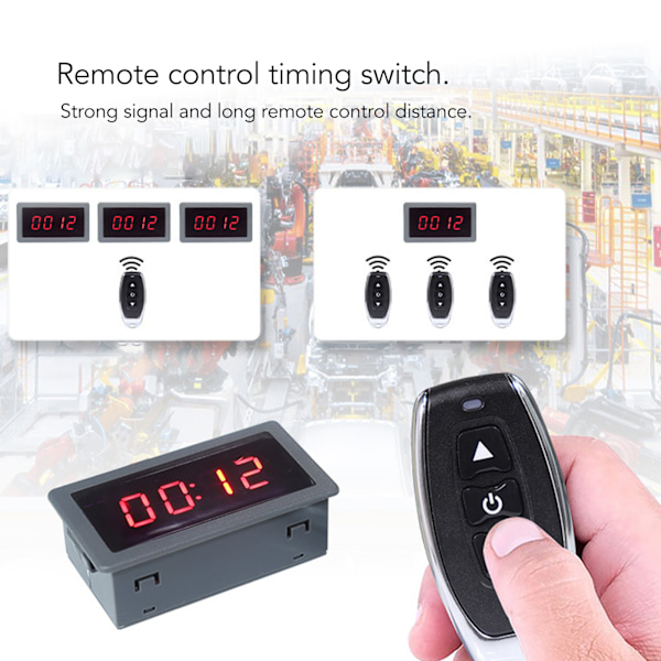 Tidsfördröjningsrelä DC6‑30V Timer Kontrollbrytare 0‑99.99s Timing med Fjärrkontroll för Motorlampa