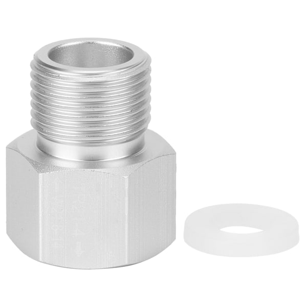 TR21x4 till W21.8‑14 Adapter Aluminium Soda Cylinder CO2 Tank Konverter Silver