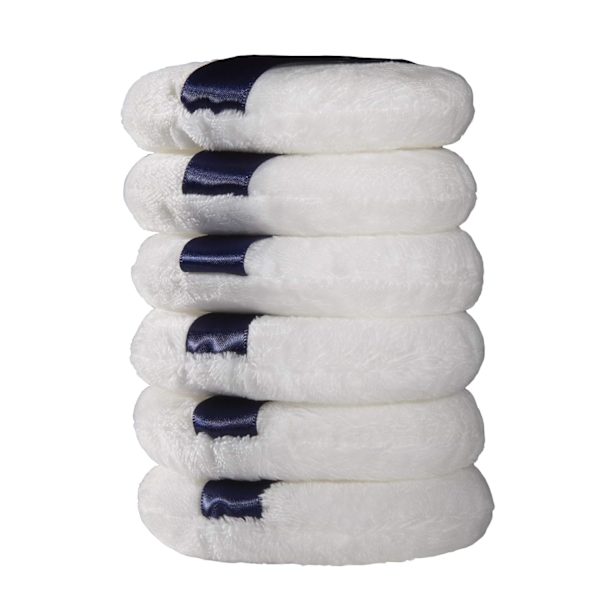 6 Pack Powder Puff Ultra Pehmeä Pestävä Velour Fluffy Body Powder Puffs Nauhalla, Pure Cotton Pyöreä Meikkipuvut, Loose Powder Mineraali Puuteri