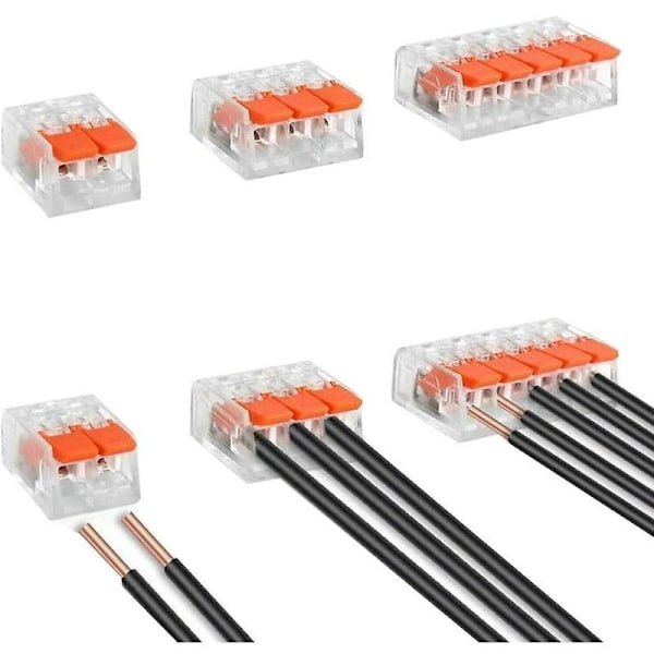 Återanvändbara trådkopplingar, Användningsområde Kompakt skarvkopplingssortiment för 24-12 Awg, Snabb elektrisk kopplingssats med platsbesparande design