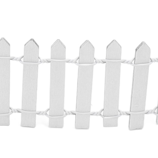 4 st Miniatyr Fe Trädgård Staket Trä Staket Ornament DIY Trädgårdstillbehör för Dockhus Suckulent Växtkruka Vit