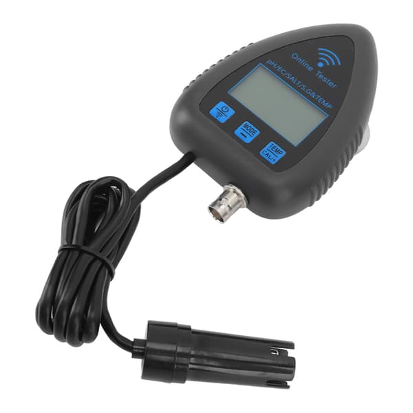 Smart Vannkvalitetsmåler med Fjernovervåking, Digital Testing i Sanntid for PH EC Salt SG Temp, 5-i-1 Testing, WiFi-Funksjon for