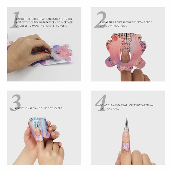 DIY Nageldesigners Drömset, Självhäftande Fjärilsformade Akryltippar, UV Gel Förlängningsstickers med Nummer Markerade för Enkel Nagelkonst