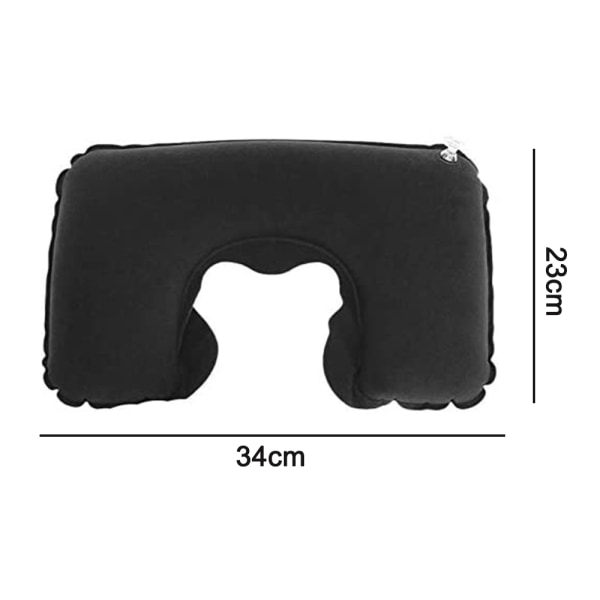 2-pack U-formad bärbar uppblåsbar nackkudde för resor, kompakt