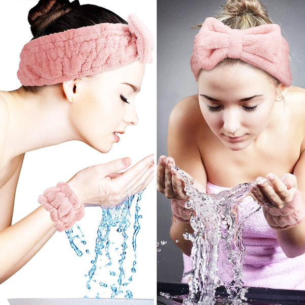4-delt pandebånd armbåndsmanchetter til ansigtsvask Kvinder piger ma