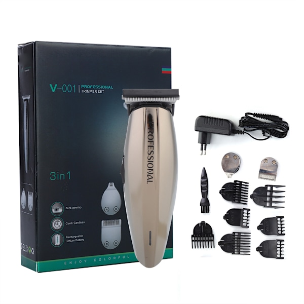 3-i-1 Multifunktionell Hårtrimmer Laddbar Hårsax Klippmaskin (EU-kontakt 100-240V)V-001