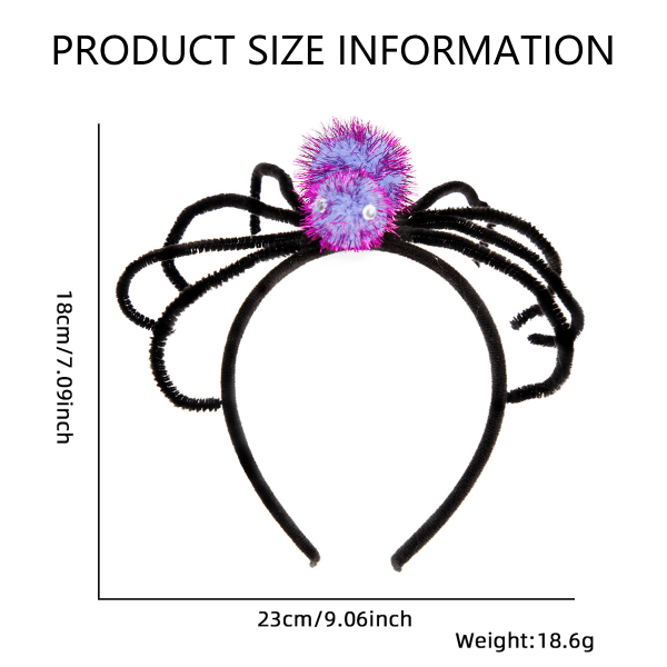 2 kpl Halloween-hämähäkkihiuspantoja Hämähäkkihiuspanta Paljettihiuspanta