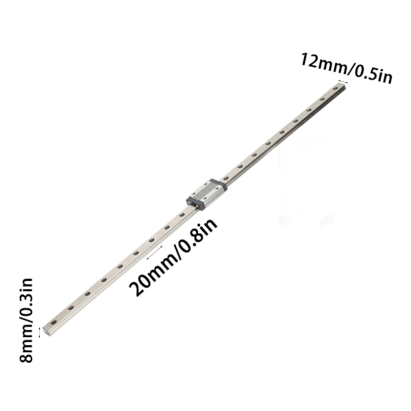 MGN12H Miniatur Lineær Skinne Glidebane 12mm Bredde Lineær Skinne Guide til de fleste Automatisering Udstyr 500mm