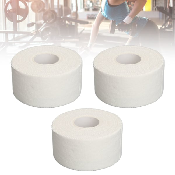 3 rullar elastisk sporttejp ren bomull muskel självhäftande tejp sport fitness kinesiologitejp vit