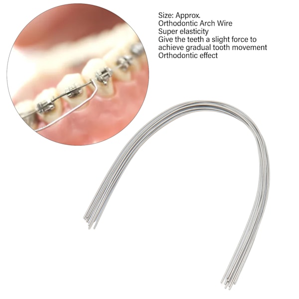 50 st Orthodontiska Rektangulära Bågar av Nickel Titan Tandregleringsbågar 0,017 X 0,025 Tum Nedre