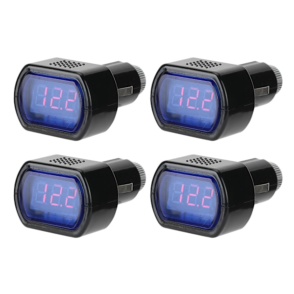 4 stk. Bil Voltmeter LED Digital Display Batterispændings Overvågningsdetektor