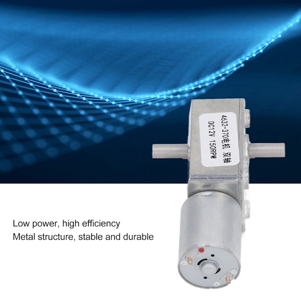 DC12V Madonkivaihdemoottori Kaksoisakseli Mikro Sähkömoottori Täysmetalli Reduktiomoottori 4632‑370 150RPM