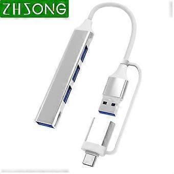 4 Portar USB-C HUB Typ-c/USB 3.0 2.0 Hub Multi Splitter Adapter OTG För Dator