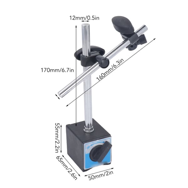 Dial Indikator Holder Permanent Magnet Base Justerbar Universal Dial Indikator Stativ for Mekanisk Bearbeiding