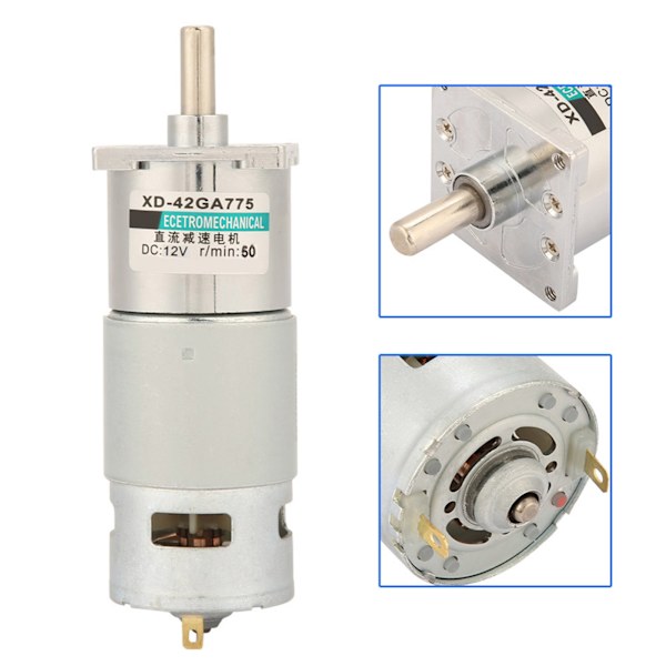 XD‑42GA775 Mikro DC-vaihteistomoottori, suuri vääntömomentti, säädettävä nopeus, kiinnikkeellä (50RPM12V)
